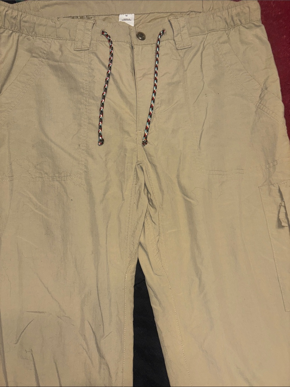 World wide Sportsman Beige Drawstring Cargo Capris
